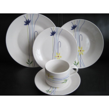 KC-00057 Haonai decal 20pcs ceramic dinnerware set